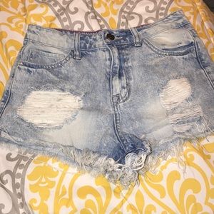 High rise jean shorts